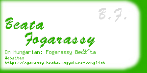 beata fogarassy business card